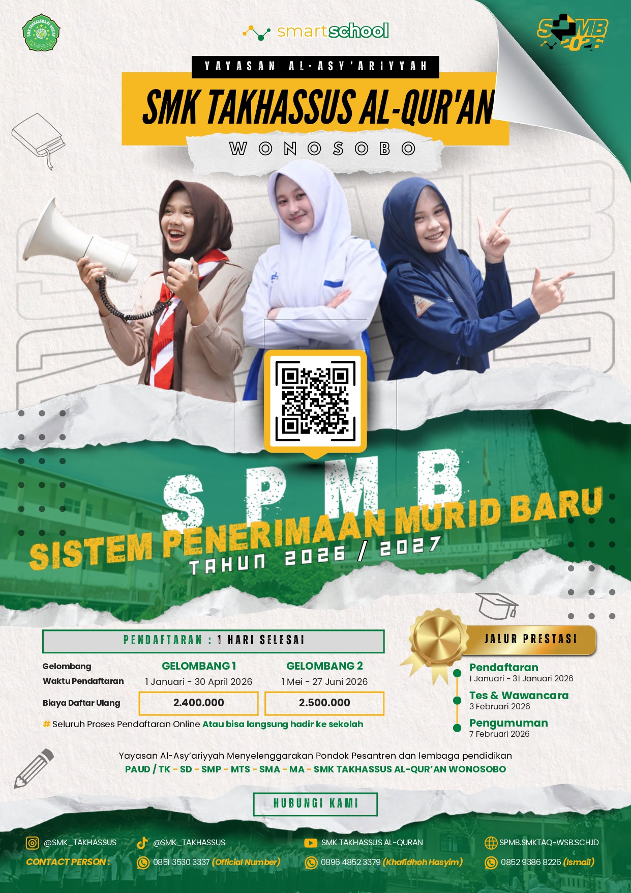 SPMB SMK Takhassus Al-Qur’an Tahun Pelajaran 2026/2027 Resmi Dibuka